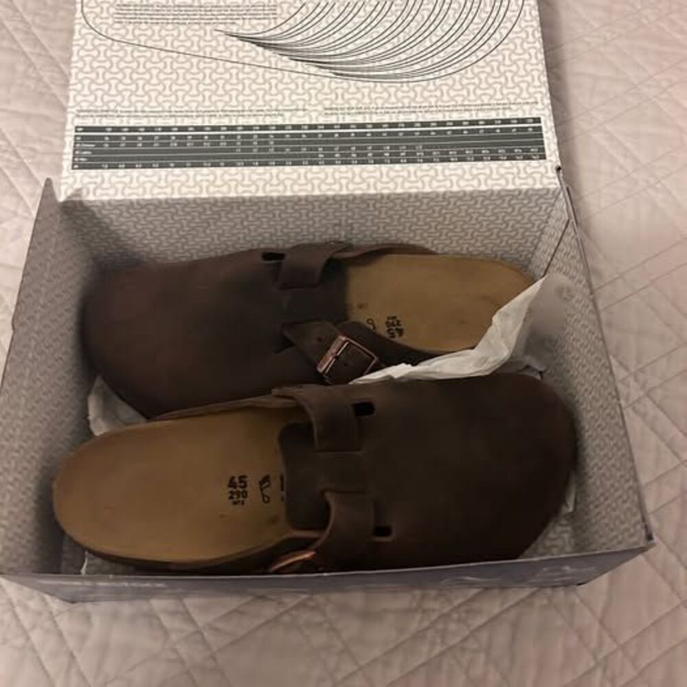 NWB Birkenstock Boston Habana Oiled Leather Clogs - Me's 12M, 45 - Regular Fit